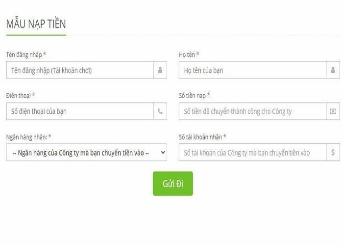 Hướng dẫn nạp tiền SV388